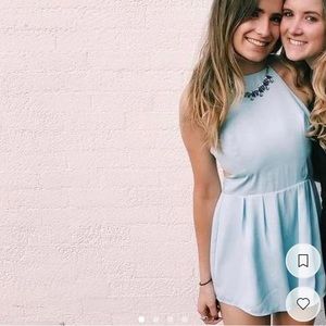 Tobi Light Blue Formal Romper